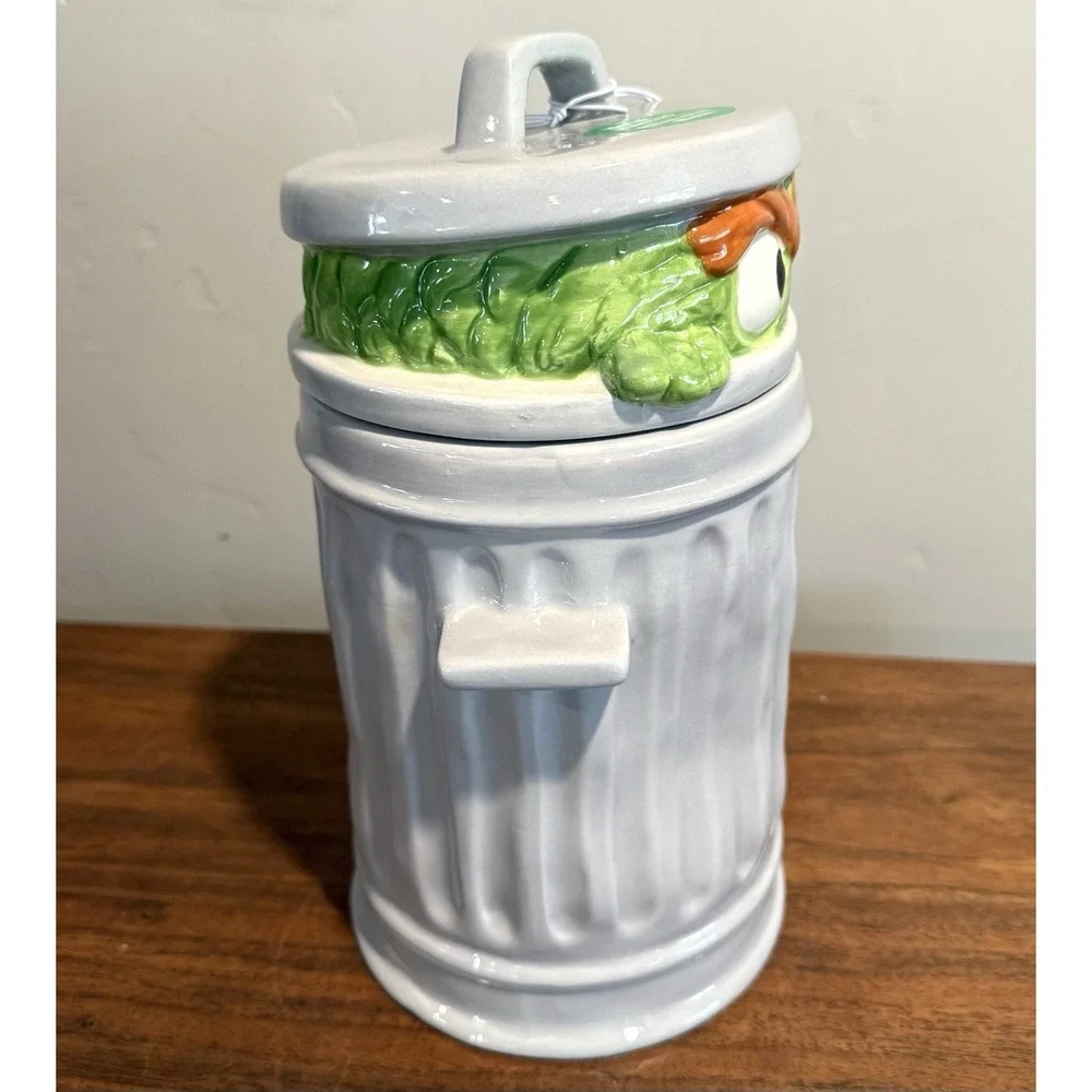 Vintage Style OSCAR THE GROUCH COOKIE JAR Sesame Street 11-inch Hand Painted